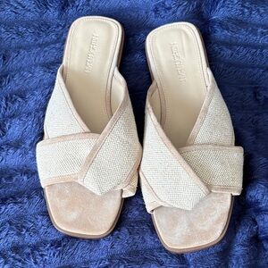 J. McLaughlin Cream and Tan sandals